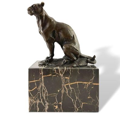Bronzefigur Puma Panther Leopard Replik Kopie nach Louis-Albert Carvin Skulptur