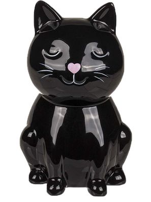 Tier Spardose Katze schwarz mit Schloss 15,5 cm Sparkasse Sparbüchse Kätzchen
