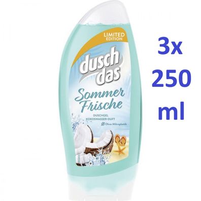 duschdas Sommerfrische Kokos Duschgel Körper 3x 250ml Flasche (EUR 21,19/ L)