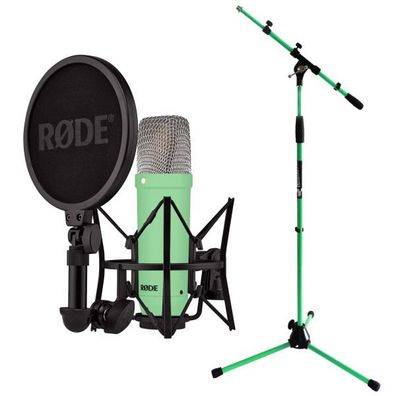 Rode NT1 Signature Green Grün Mikrofon mit Stativ in Grün