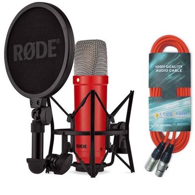 Rode NT1 Signature Red Mikrofon Rot mit XLR-Kabel in Rot
