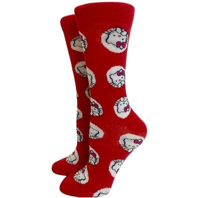 HELLO KITTY Socken Hallo Kätzchen Cartoon Socken Hello Kitty Rote Motiv Socken