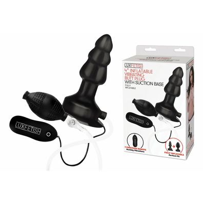 LUX FETISH 4? Inflatable Vibrating Butt Plug with Suction Base
