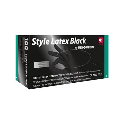 AMPri Style Latex Black Latexhandschuhe, schwarz - S / Schwarz | Packung (100 Stück)