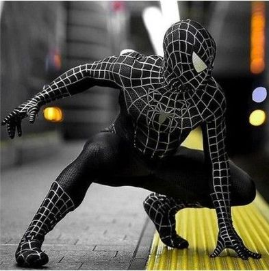 Black Spiderman Cosplay Costume Adult Kids Halloween Carnival Party Jumpsuit