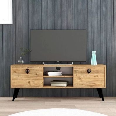 Braun Wohnzimmer TV-Lowboard Sideboard RTV Modern Design Rechteck Form