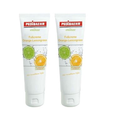 Pedibaehr Wellness Frucht Fußcreme Orange Lemongras 2x 125ml