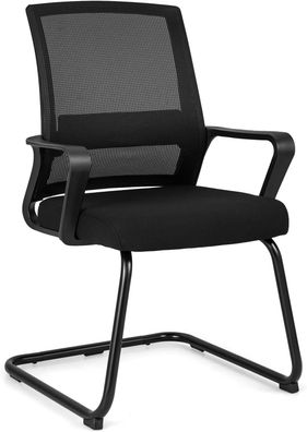 Freischwinger Stuhl, Schwingstuhl mit Armlehne & Lendenwirbelstütze, Bürostuhl