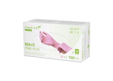 Medi-Inn Nitril Pink Plus - rosa - puderfrei - Gr. XS - XL - 1000 Einmalhandschuhe