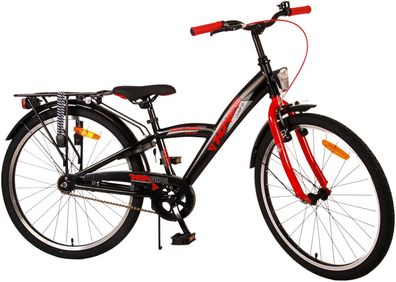 Kinderfahrrad Thombike für Jungen 24 Zoll Kinderrad in Schwarz Rot