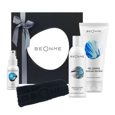 BeOnMe Mildes Shampoo 200ml + Haaröl 50ml + PRE-SHAMPOO Behandlung 200ml + Handtuch