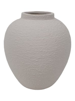 Zara Home Vase Naturweis Keramik mit Struktur Rau H 13cm