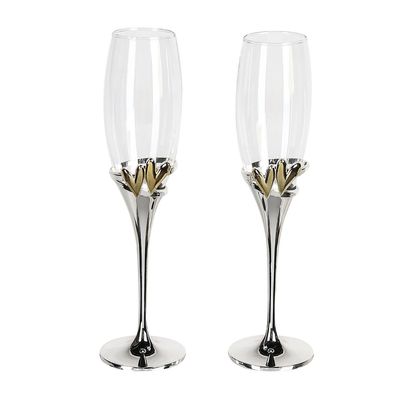 Casablanca Champagnerglas Goldhearts Met/ Glas 2er Set Höhe: 27 cm Ø 7 cm 50234