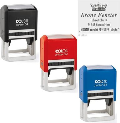 COLOP Stempel Printer 54 Rechteck mit individueller Textplatte/ Logo Textstempel