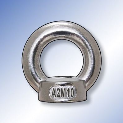 Ringmutter M10 A2 Edelstahl ähnlich DIN 582 gegossene Form