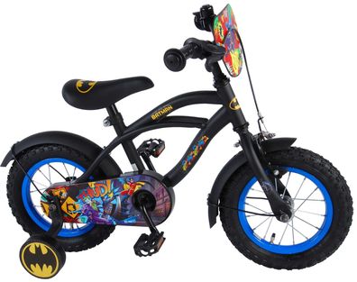 Kinderfahrrad Batman Fahrrad für Jungen 12 Zoll Kinderrad in Schwarz