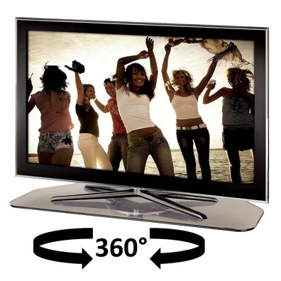Hama TV Drehteller 360° Drehplatte Glas Ständer Platte drehbar bis 32" Monitor