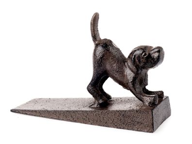 Türstopper Hund Gusseisen | Türkeil Metall Türhalter Türpuffer | 11,8x9,5 cm