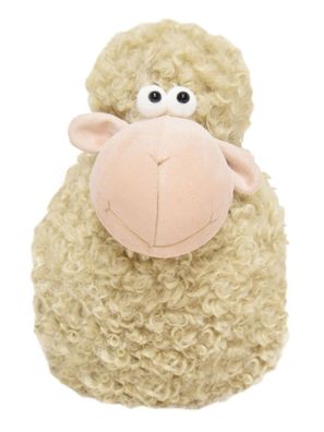 Dekofigur Schaf mit Fell | Figur Tierfigur Ostern Frühling | 22x21 cm