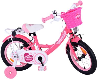 Kinderfahrrad Ashley Fahrrad für Mädchen 14 Zoll Kinderrad in Rosa/ Rot