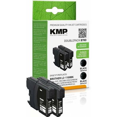 2 KMP B78D schwarz Tintenpatronen ersetzen brother LC-1100BK