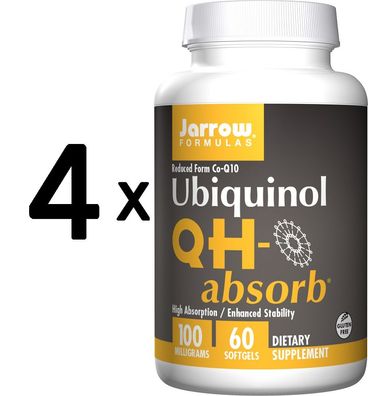 4 x Ubiquinol QH-absorb, 100mg - 60 softgels