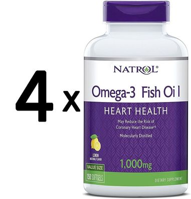 4 x Omega-3 Fish Oil, 1000mg - 150 softgels