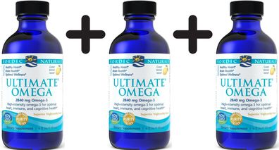 3 x Ultimate Omega, 2840mg Lemon Flavor -119 ml.