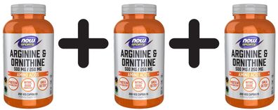 3 x Arginine & Ornithine, 500/250 - 250 caps