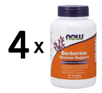 4 x Berberine Glucose Support - 90 softgels
