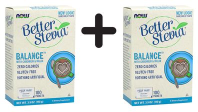 2 x Better Stevia, Balance with Inulin and Chromium - 100 packets