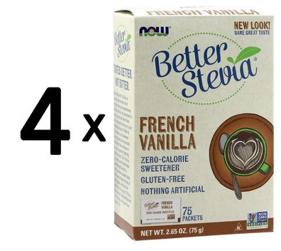 4 x Better Stevia, French Vanilla - 75 packets