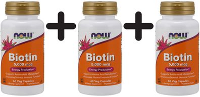 3 x Biotin, 5000mcg - 60 vcaps