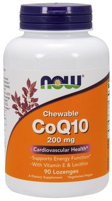 CoQ10 with Lecithin & Vitamin E, 200mg (Chewable) - 90 lozenges