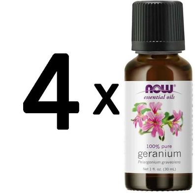 4 x Essential Oil, Geranium Oil - 30 ml.