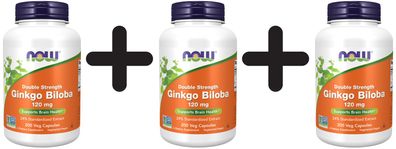 3 x Ginkgo Biloba Double Strength, 120mg - 200 vcaps