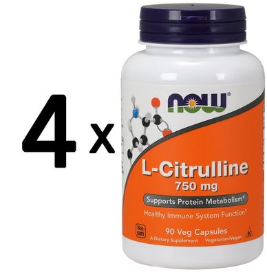4 x L-Citrulline, 750mg (Caps) - 90 caps