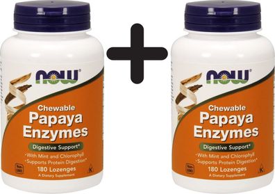 2 x Papaya Enzyme, Chewable - 180 lozenges