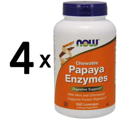 4 x Papaya Enzyme, Chewable - 360 lozenges