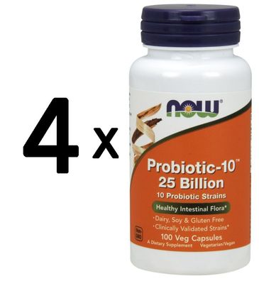 4 x Probiotic-10, 25 Billion - 100 vcaps