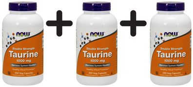 3 x Taurine, 1000mg Double Strength - 250 vcaps