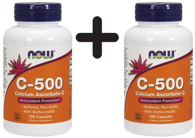 2 x Vitamin C-500 Calcium Ascorbate-C - 100 caps