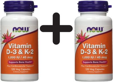2 x Vitamin D-3 & K-2 - 120vcaps