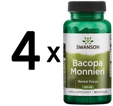4 x Bacopa Monnieri Extract BaCognize, 250mg - 90 caps
