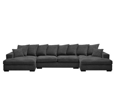 Ecksofa mit schlaffunktion und bettkasten, Sofa U-form, Couch U-form Gabon Graphite