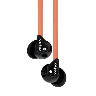 Veho Z1 In Ear Kopfhörer Kabel orange Stereo 3,5 mm Anschluss Noise Cancelling