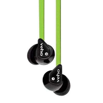 Veho Z1 In Ear Kopfhörer mit Kabel grün Stereo 3,5 mm Anschluss Noise Cancelling