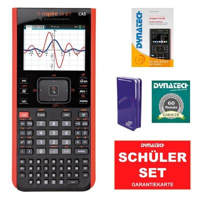 Taschenrechner TI NSP CX II T CAS + Schutztasche + Handbuch + Garantie Set Lila