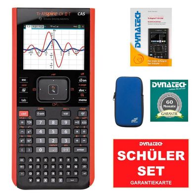 Taschenrechner TI NSP CX II T CAS + Schutztasche Blau + Handbuch + Garantie Set