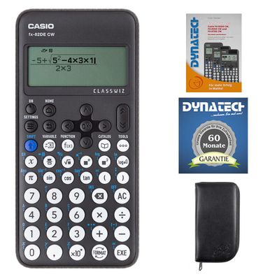 Casio FX-82 DE CW mit Schutztasche, Arbeitsbuch + Garantieverlängerung